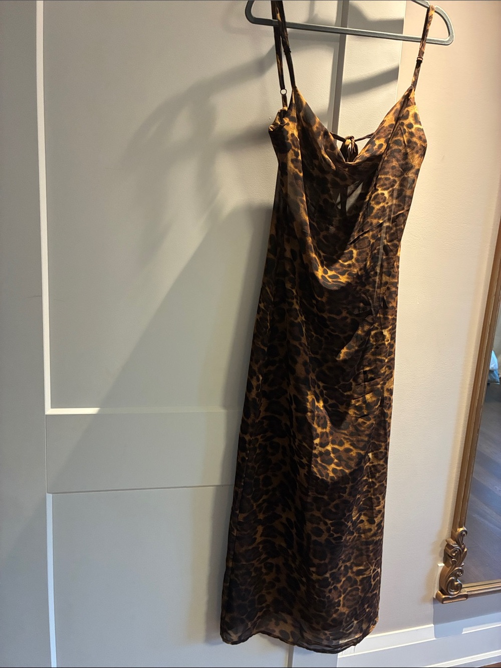 Leopard-Print Maxi Sheer Dress